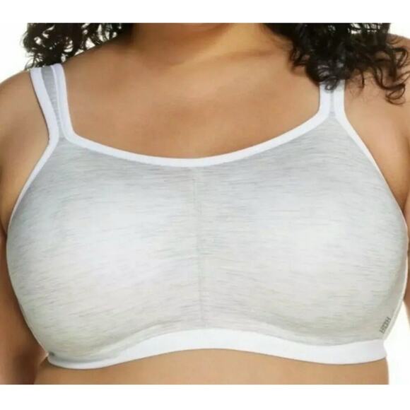 Natori Womens Yogi Convertible Sports Bra Size 32DDD Gray White Full Coverage - Picture 1 of 13